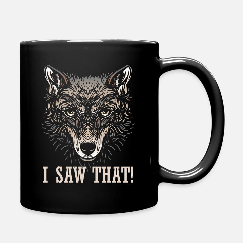 Wolf - I saw that - Full Colour Mug - black