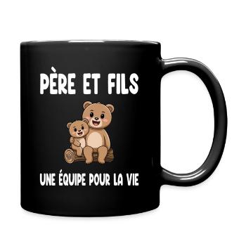 Father and Son Bear Daddy Duo Matching Father's Day - Full Colour Mug - black - Right