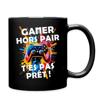 Gamer passionné de jeux vidéo console geek gaming - Mug uni - noir - Droite