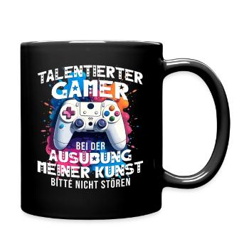 Gamer Zocker Gaming Konsole Videospiele lustig - Tasse einfarbig - Schwarz - Rechts