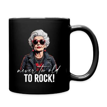 Never too old to rock - Full Colour Mug - black - Right