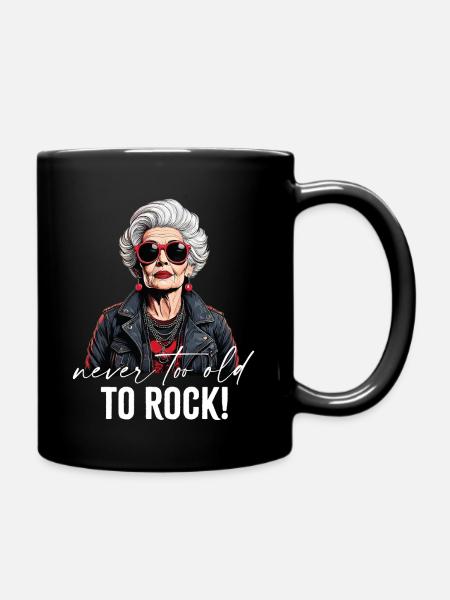 Never too old to rock - Tasse einfarbig - Schwarz