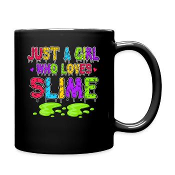 Nur Ein Mädchen Das Schleim Liebt Bunt - Tasse einfarbig - Schwarz - Rechts