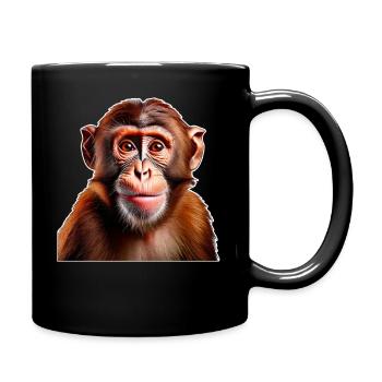 Affe - Tasse einfarbig - Schwarz - Rechts
