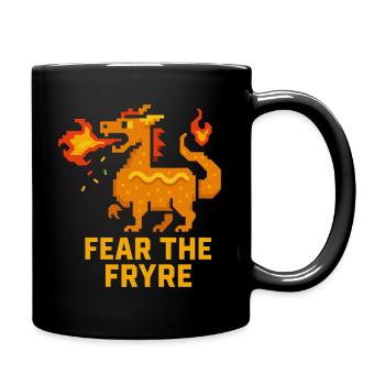 Fear the Fryre Corn Dog Dragon Pixel - Full Colour Mug - black - Right