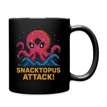 Snacktopus Attack Pixel Donut Kraken - Tasse einfarbig - Schwarz - Rechts