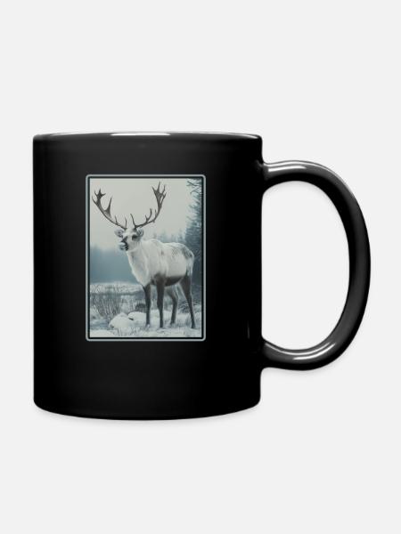 Rentiere Rentier - Tasse einfarbig - Schwarz