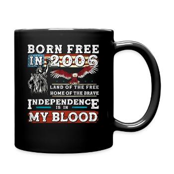 Born Free in 2006 - 19 Years of American Pride - Full Colour Mug - black - Right