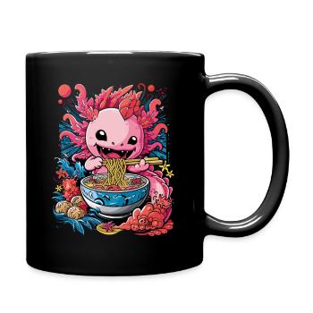 Axolotl With Ramen Bowl Fantasy Adventure - Full Colour Mug - black - Right