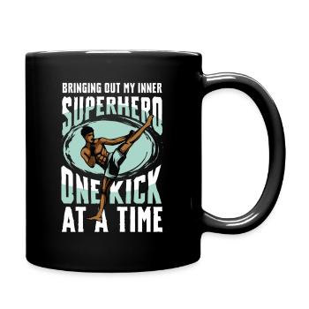Super-héros Muay Thai : un pas vers le temps - Mug uni - noir - Droite