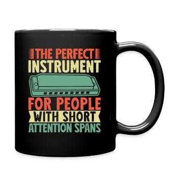 Funny Harmonica Player For People - Full Colour Mug - black - Right