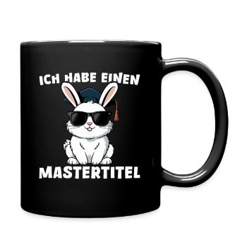 Mastertitel Cooler Hase - Abschluss Masterprüfung - Tasse einfarbig - Schwarz - Rechts