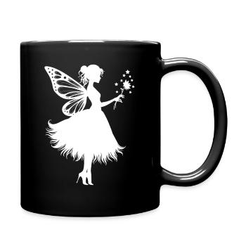 Magical fairy with flower - Full Colour Mug - black - Right