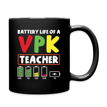 Akkulaufzeit Eines VPK -Lehrers - Tasse einfarbig - Schwarz - Rechts