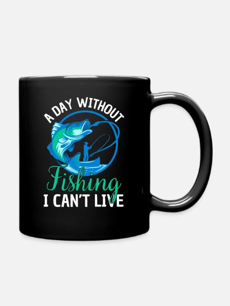 Angeln Spruch Lustiges Angeldesign - Tasse einfarbig - Schwarz