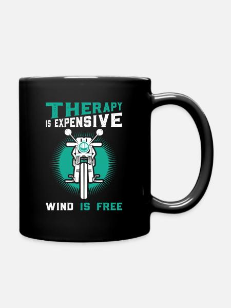 Biker Therapie - Tasse einfarbig - Schwarz