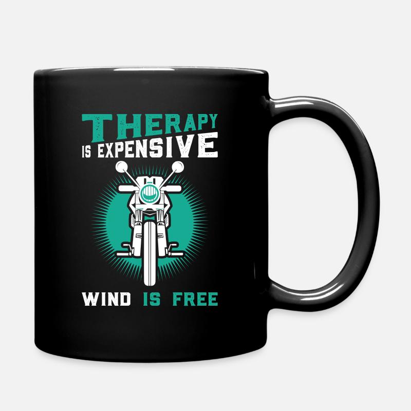 Biker Therapie - Tasse einfarbig - Schwarz
