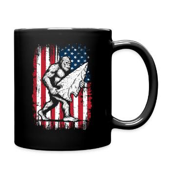 Bigfoot Arrowhead Arrowheads US Flag - Full Colour Mug - black - Right