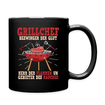 Grillchef Bezwinger Der Glut Herr Der Flammen - Tasse einfarbig - Schwarz - Rechts