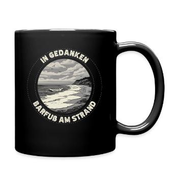 Mer Baltique Côte de la mer du Nord Pieds nus sur la plage en pensées - Mug uni - noir - Droite