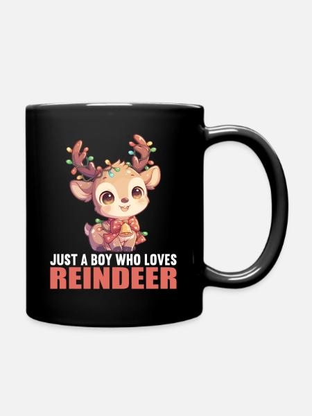 Rentiere Rentier - Tasse einfarbig - Schwarz