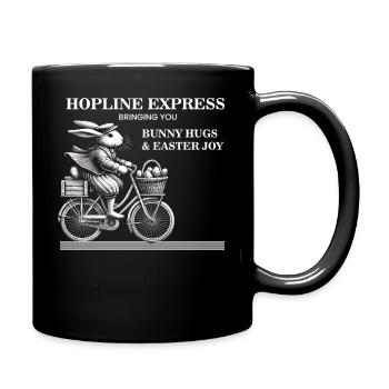 Easter Retro Bunny Bicycle Joy Bunny Hugs - Full Colour Mug - black - Right