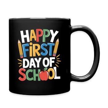 Funny Start of School Saying School Enrollment - Full Colour Mug - black - Right