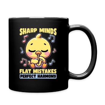 Music Teacher Sharp Minds Flat Mistakes Educator - Full Colour Mug - black - Right