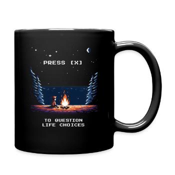 Appuyez sur [X] pour remettre en question les choix de vie Spruch - Mug uni - noir - Droite