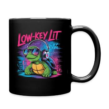 Low-Key Lit Schildkröte - Tasse einfarbig - Schwarz - Rechts