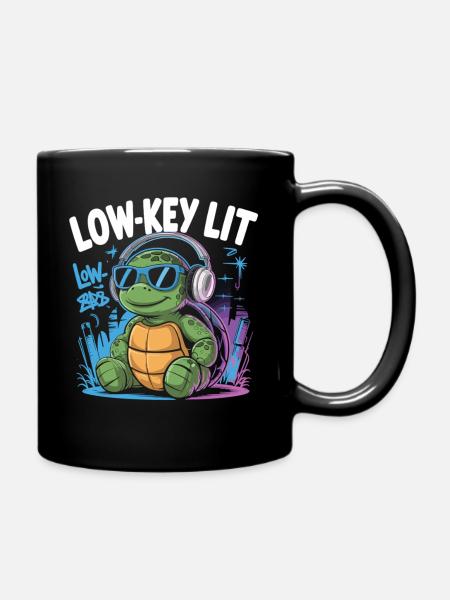 Chillkröte im Low-Key-Style - Tasse einfarbig - Schwarz