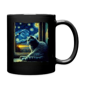 Britisch Kurzhaar Katze Starry Night - Tasse einfarbig - Schwarz - Rechts