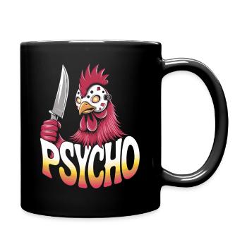 Psycho Alarm im Hühnerstall - Tasse einfarbig - Schwarz - Rechts
