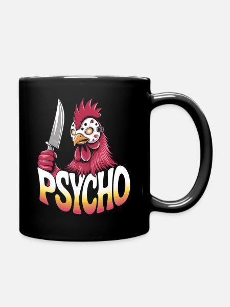 Psycho Alarm im Hühnerstall - Tasse einfarbig - Schwarz