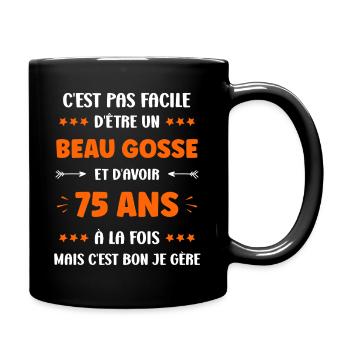 75 ANS - Mug uni - noir - Droite
