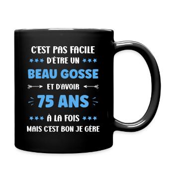 75 ANS - Mug uni - noir - Droite