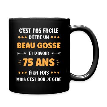 75 ANS - Mug uni - noir - Droite