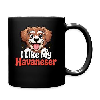 J’aime mon amour de chien bichon havanais - Mug uni - noir - Droite