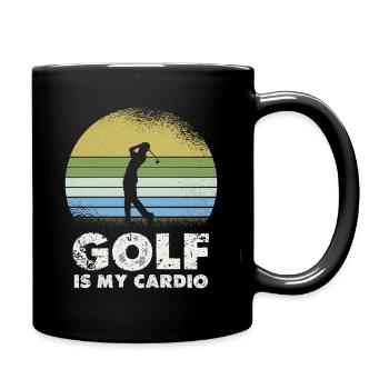 Le golf est mon cardio rétro design - Mug uni - noir - Droite