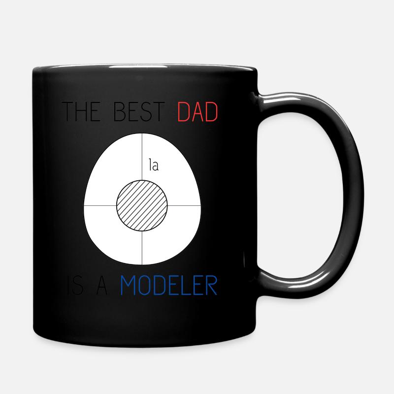 The Best Dad is a Modeler - Cardboard Modeling - Full Colour Mug - black