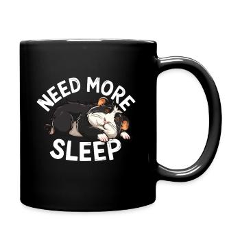 More Sleep Please Funny Guinea Pig Design - Full Colour Mug - black - Right