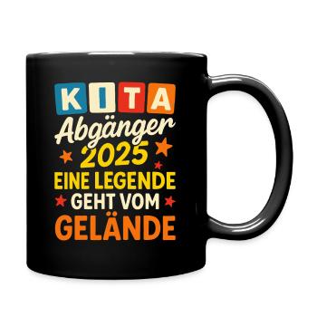 KIta Abgänger Abschied Abschluss Abschlussgeschenk - Tasse einfarbig - Schwarz - Rechts