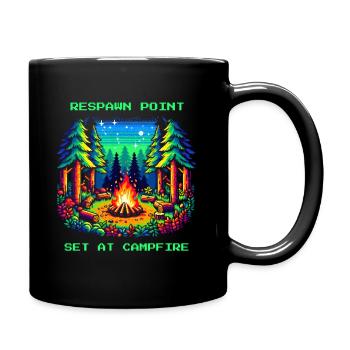 Point de réapparition fixé au feu de camp en disant - Mug uni - noir - Droite