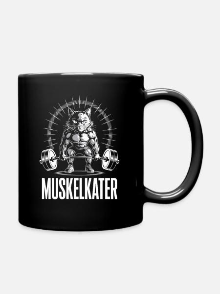 Muskelkater Kraftsport Fitness Bodybuilder Pumper - Tasse einfarbig - Schwarz