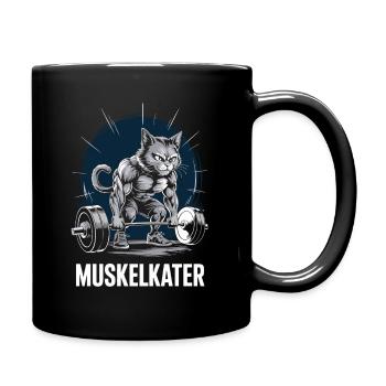 Gym Muskelkater Kraftsport Bodybuilder Pumper - Tasse einfarbig - Schwarz - Rechts