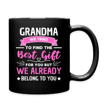 Lustiger Oma Spruch Großmutter Design - Tasse einfarbig - Schwarz - Rechts