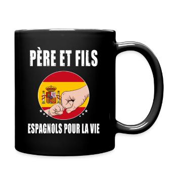 père et fils espagne espagnol papa - Mug uni - noir - Droite