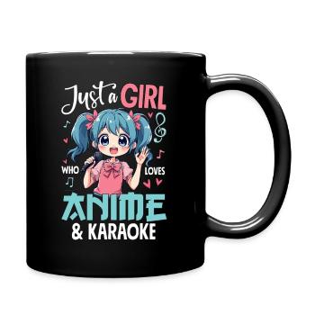 Juste une fille qui aime l’anime et le karaoké - Mug uni - noir - Droite