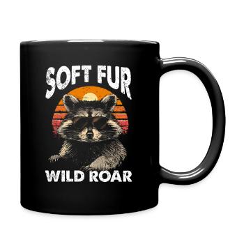 Lustige niedliche wilde Waschbär Meme - Tasse einfarbig - Schwarz - Rechts