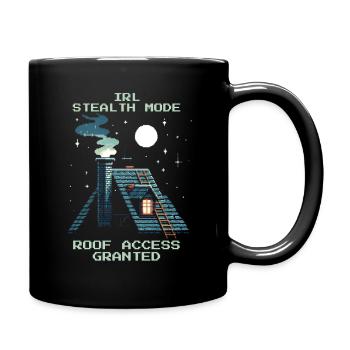 Chimney Sweep Stealth Roof Access Retro Pixel - Full Colour Mug - black - Right